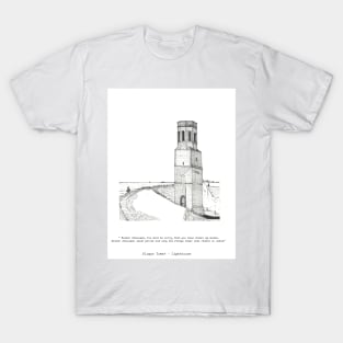 Plompe Tower Lighthouse Netherlands Plompe Toren Pen and Ink Illustration T-Shirt